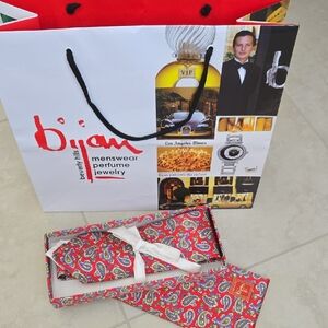 Bijan Vibrant Red Paisley Tie